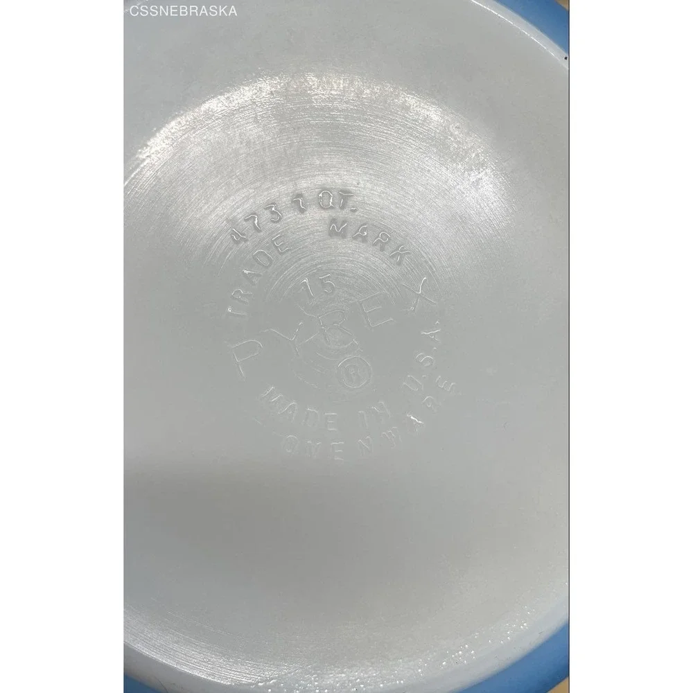 Snowflake Pyrex Blue Vintage 043 1.5 Qt Oval Casserole Dish Bowl No Lid USA